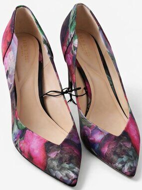 Ted Baker Floral Pointed Toe Heels 8.5 Wedding Guest Pumps Summer